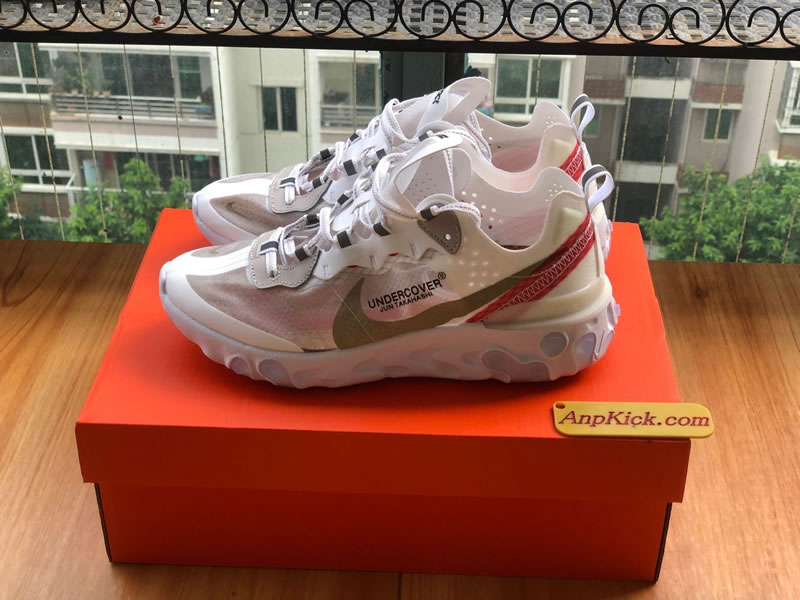 Undercover x Nike Epic React Element 87 Hyaline/Big red-white AQ1813-345 - Review